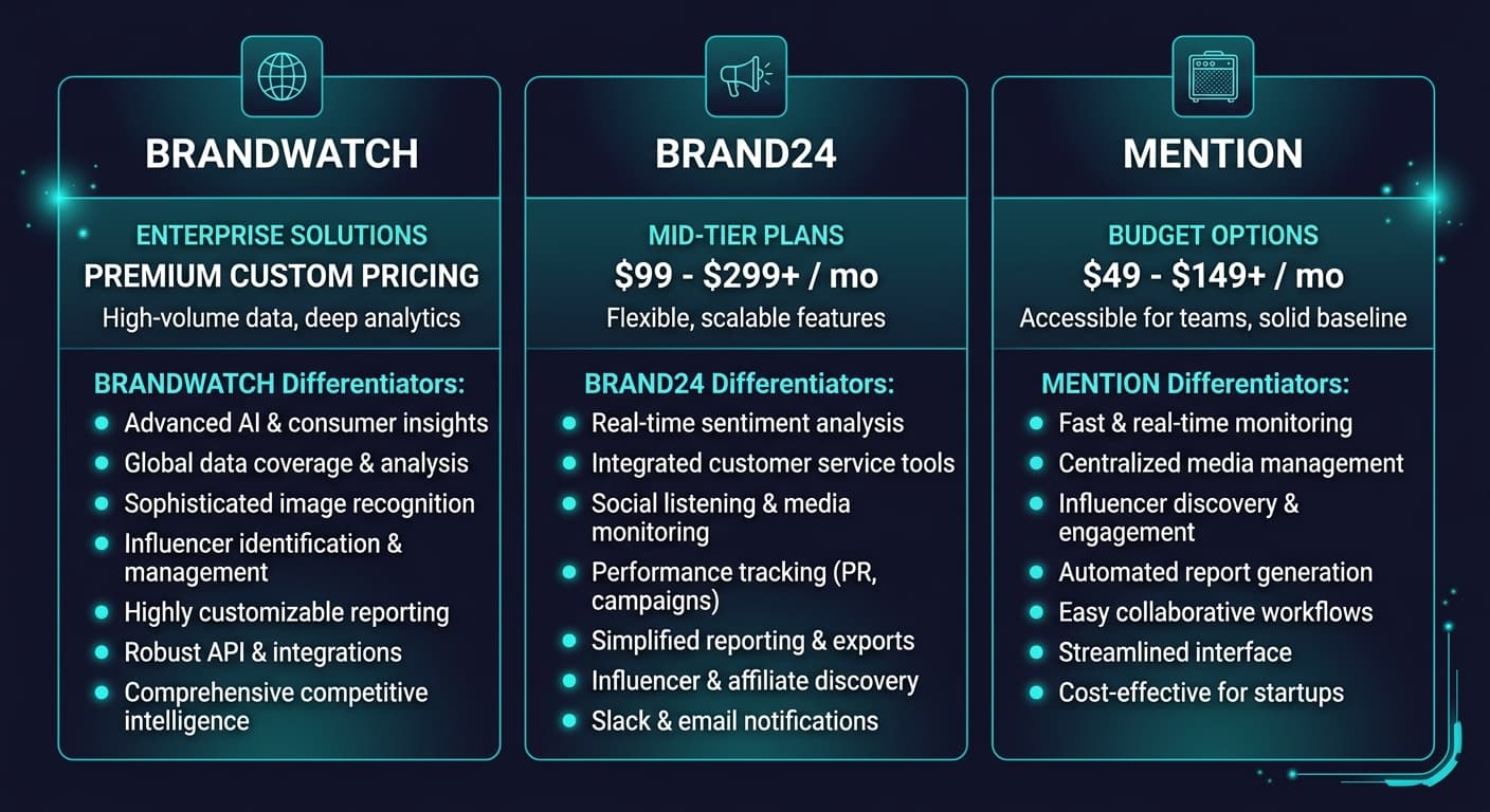 Brandwatch vs Brand24 vs Mention: Which Social Listening Tool for Review Analysis?