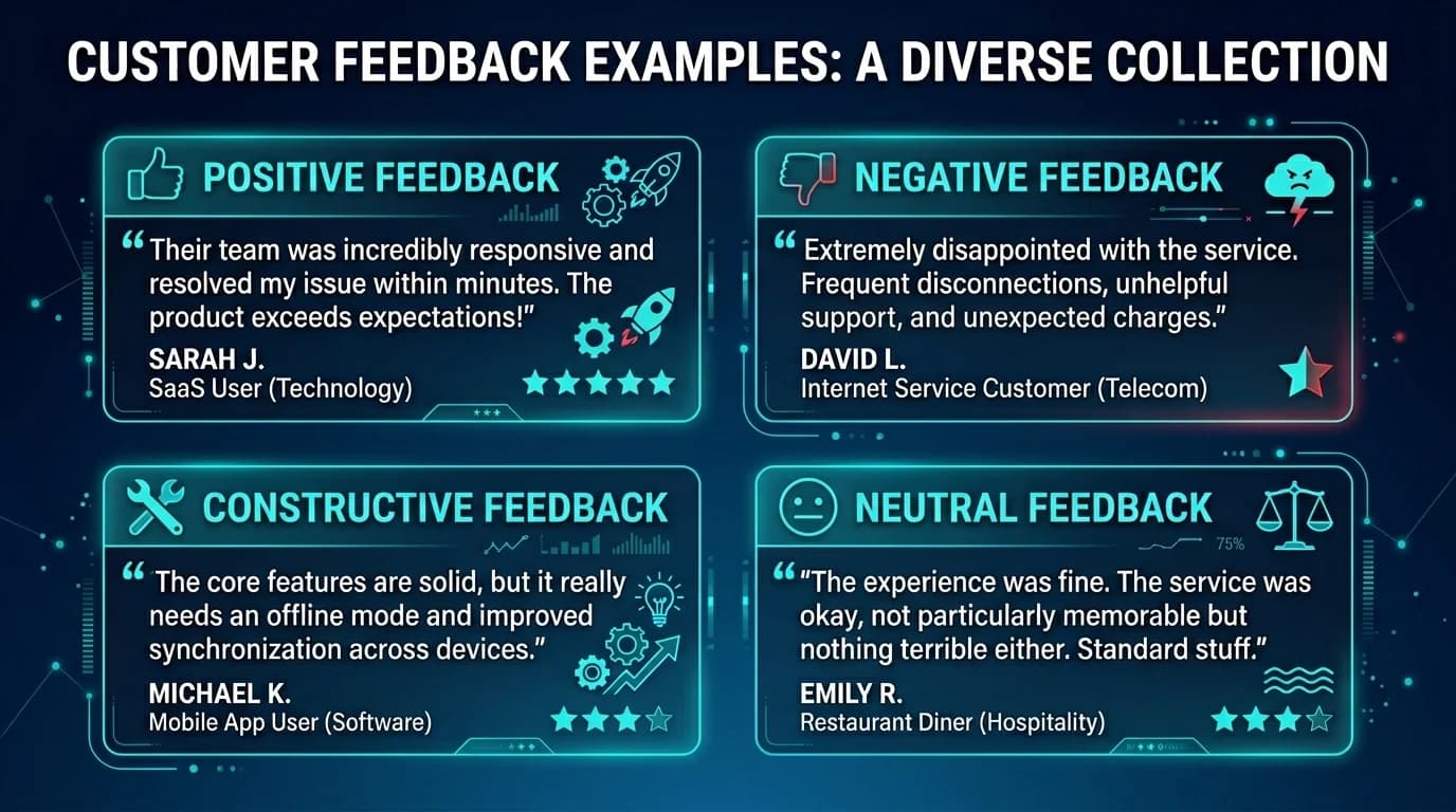 Customer Feedback Examples: 30+ Real Templates for Every Business Situation