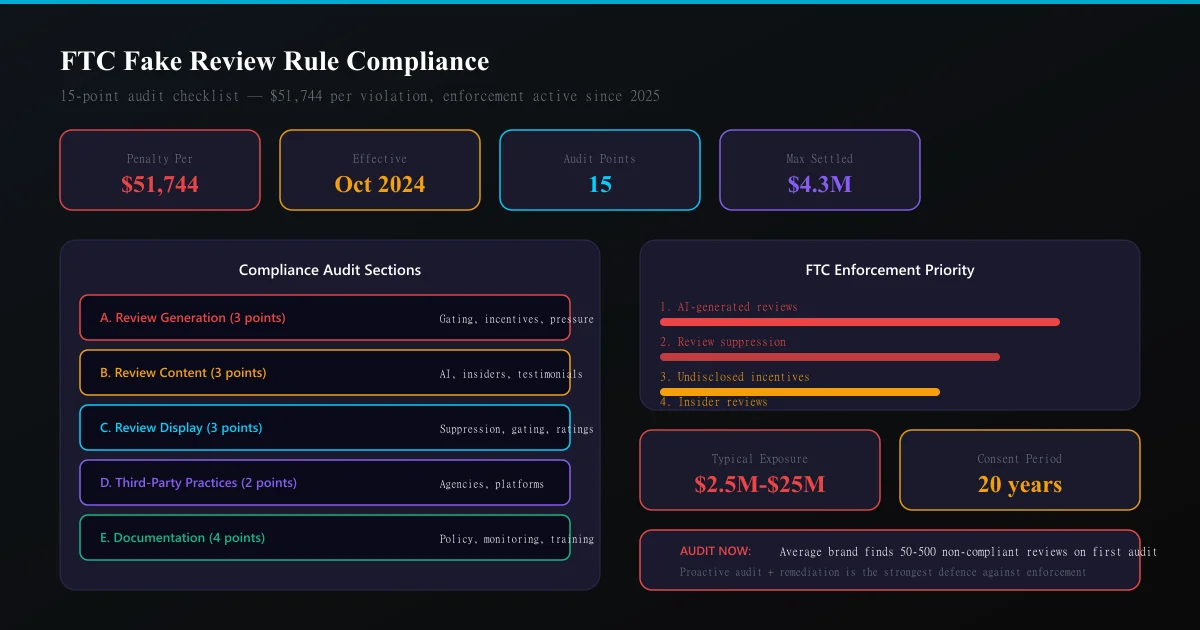 FTC Fake Review Rule Compliance Audit: A Step-by-Step Checklist for E-Commerce Brands
