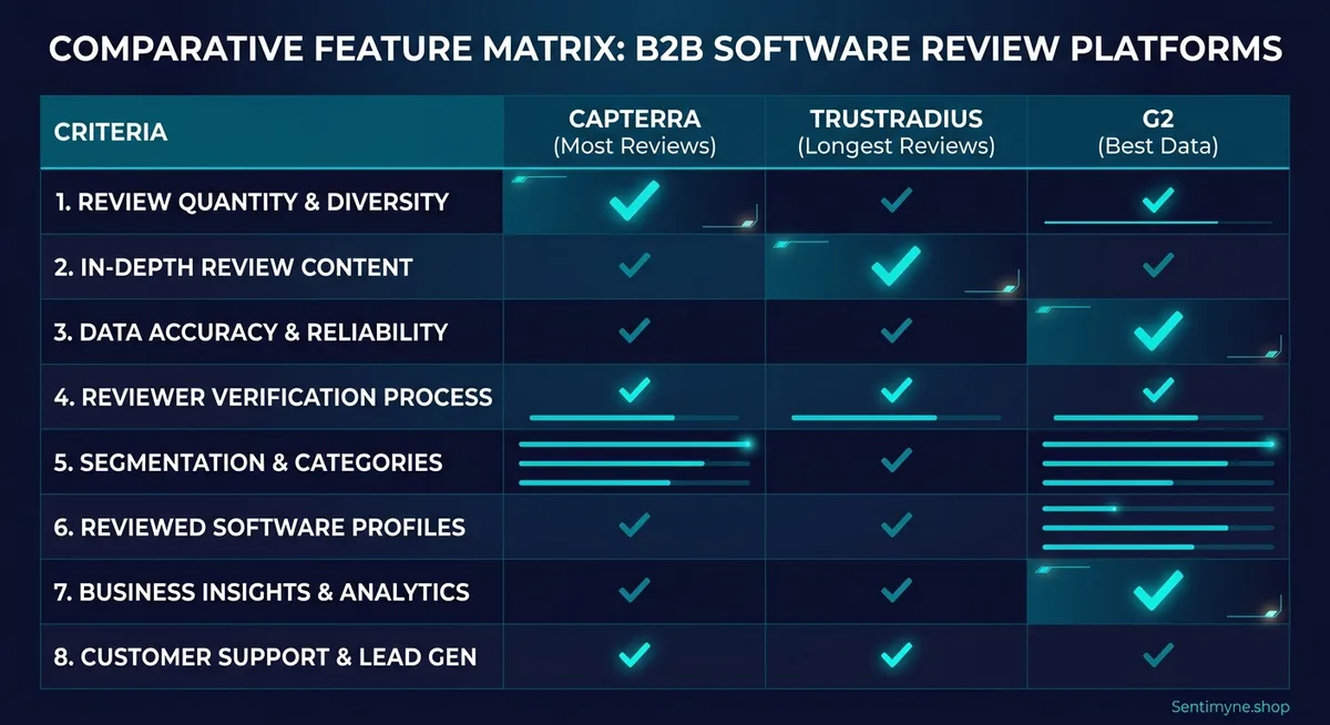 Matrix showing audience demographics and buyer journey stage for each platform
