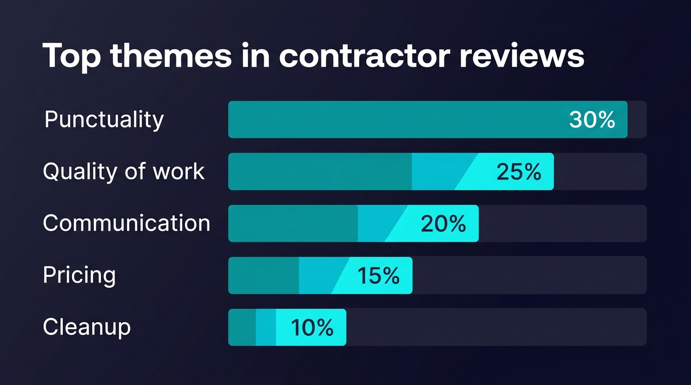 Common review themes for contractor trades