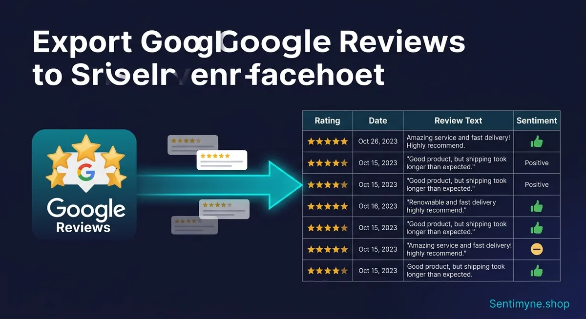 Three methods to export Google reviews to a spreadsheet
