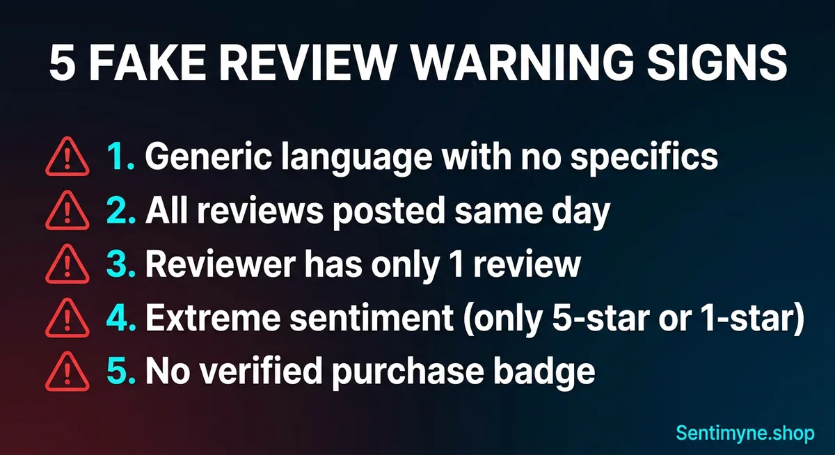Five warning signs of fake reviews
