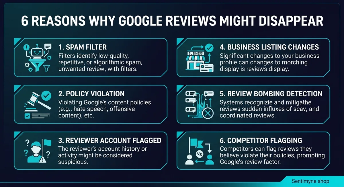 Common reasons Google filters and removes reviews