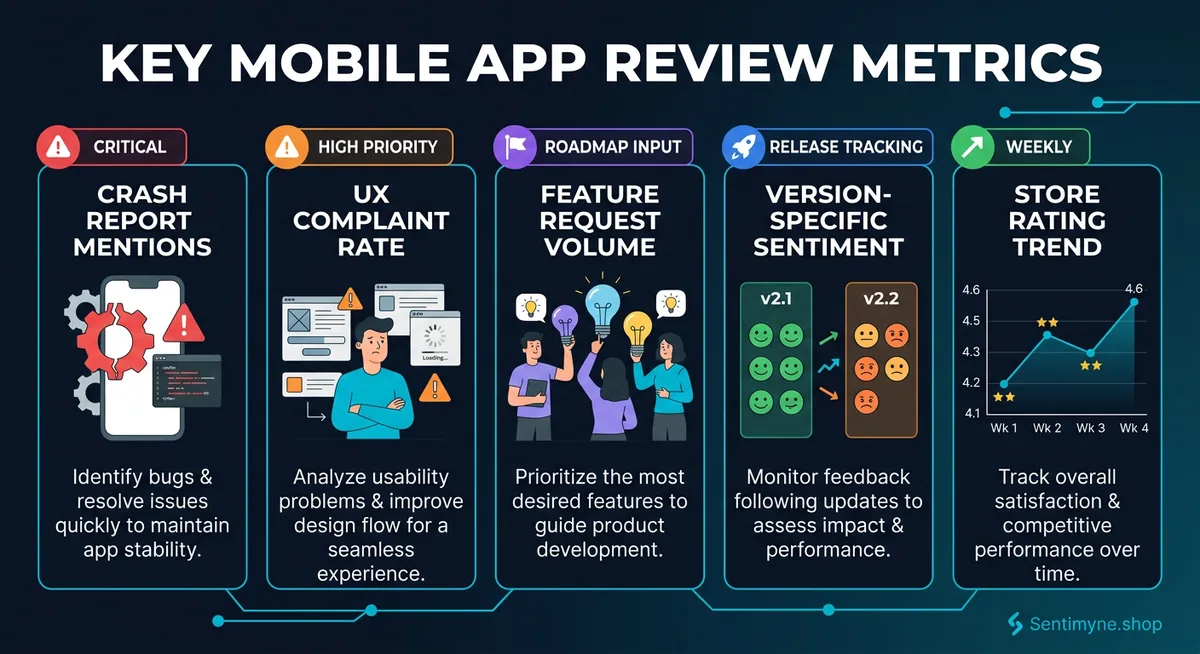 Mobile app version sentiment tracking