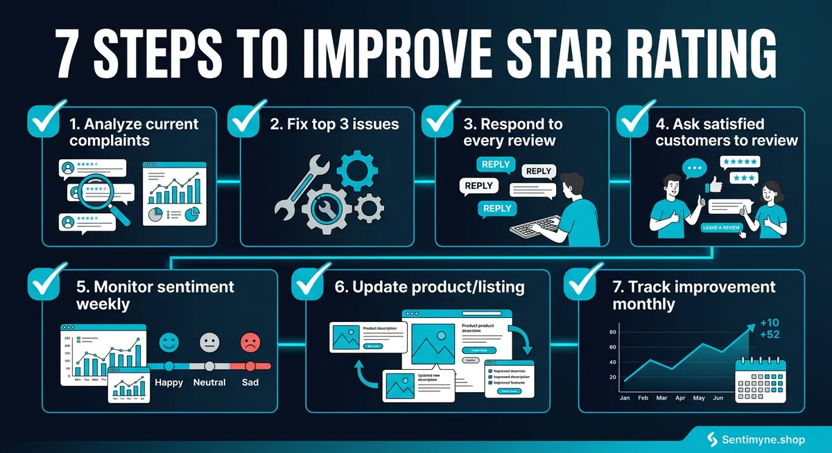 Seven steps to improve your product rating