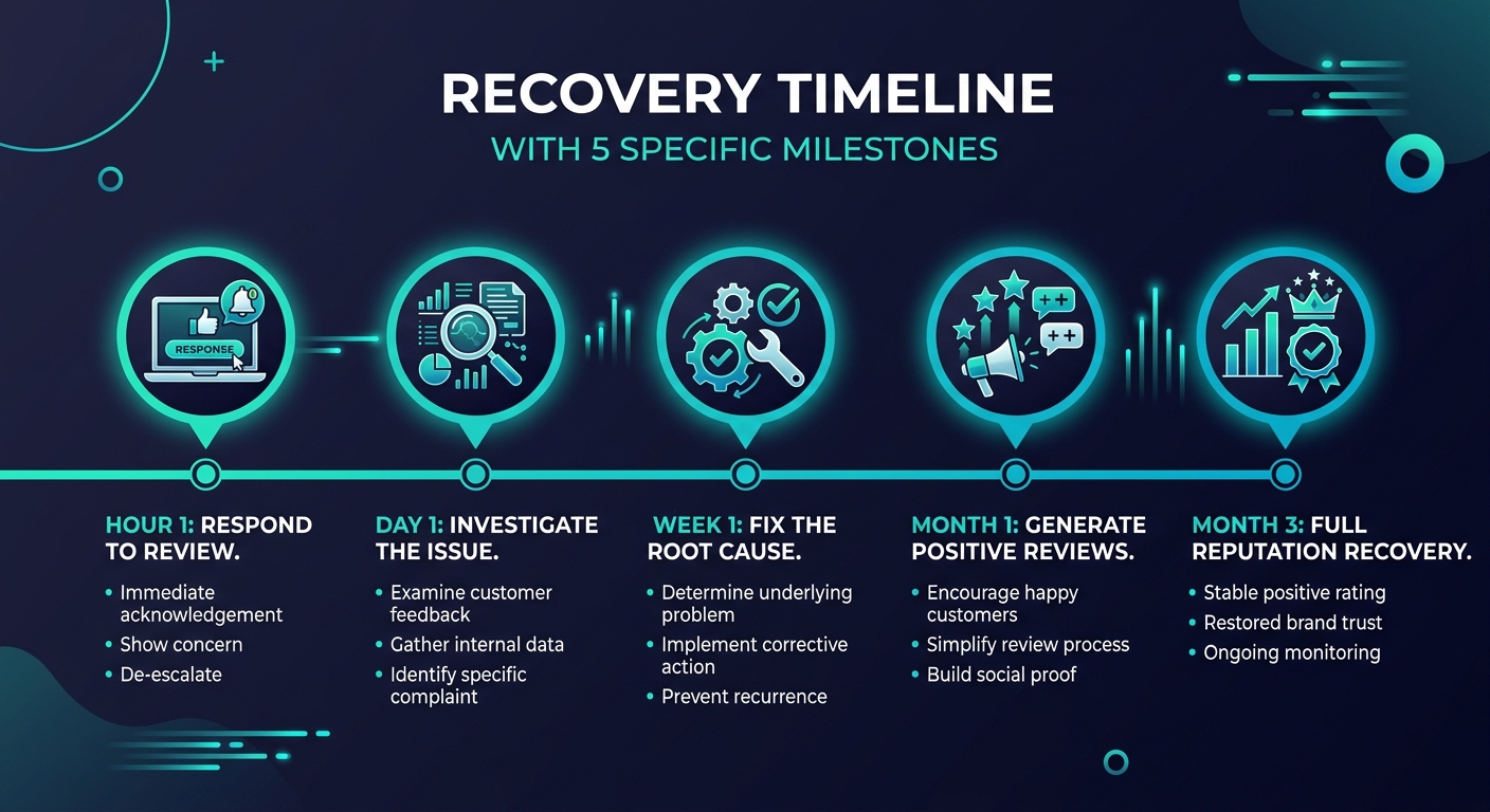 Recovery timeline from 1-star review to restored reputation