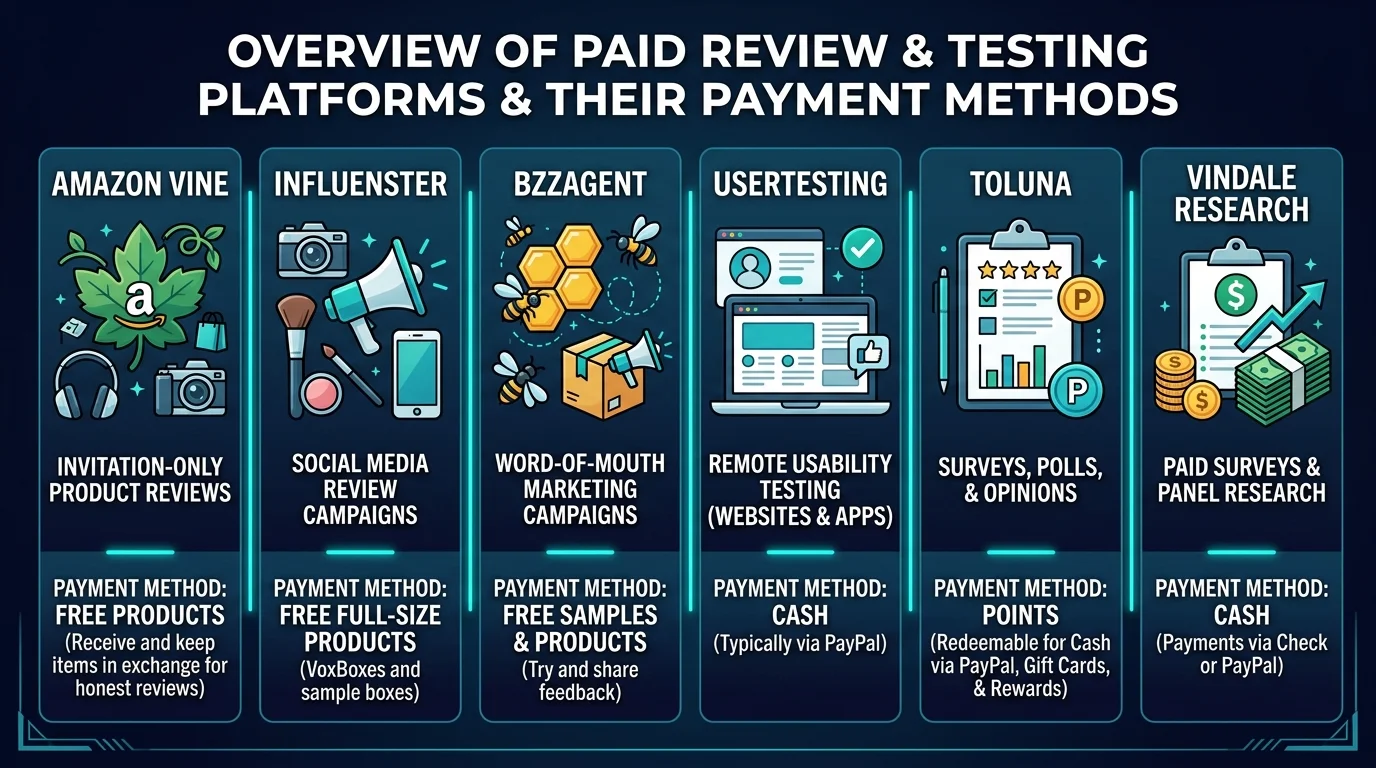 Paid review platform comparison infographic