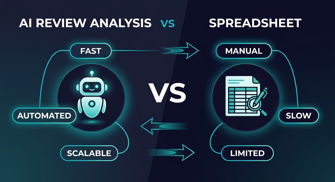 Review analysis tool versus spreadsheet comparison