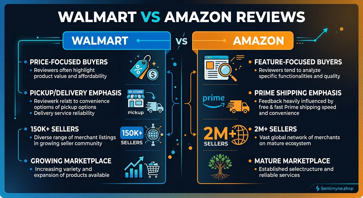 Walmart vs Amazon review comparison